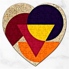 Circle Half Circle Colorful Jigsaw Puzzle (heart) by Mariart