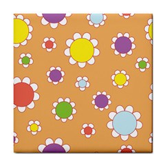 Floral Flowers Retro Tile Coasters by Mariart