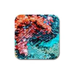 Dragon Scales Rubber Square Coaster (4 Pack)  by WensdaiAmbrose