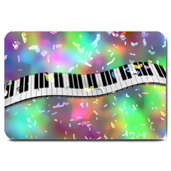 Piano Keys Music Colorful Large Doormat  by Mariart