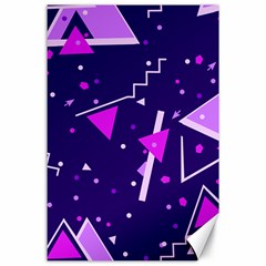 Purple Blue Geometric Pattern Canvas 24  X 36  by Pakrebo