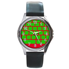 Keyboard Keys Computer Input Pc Round Metal Watch by Pakrebo