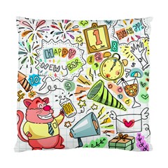 Doodle New Year Party Celebration Standard Cushion Case (two Sides) by Pakrebo