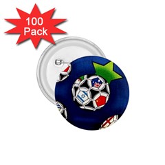 Textile Football Soccer Fabric 1 75  Buttons (100 Pack)  by Pakrebo