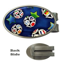 Textile Football Soccer Fabric Money Clips (oval)  by Pakrebo