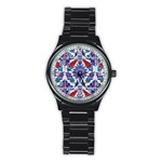 Art Artistic Ceramic Colorful Stainless Steel Round Watch Front