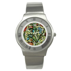 Mosaic Tile Art Ceramic Colorful Stainless Steel Watch by Pakrebo