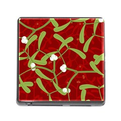 Mistletoe Christmas Texture Advent Memory Card Reader (square 5 Slot) by Pakrebo