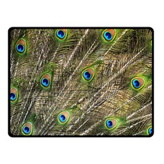 Green Peacock Feathers Color Plumage Double Sided Fleece Blanket (small)  by Pakrebo