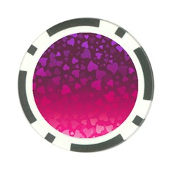 Purple Pink Hearts  Poker Chip Card Guard by LoolyElzayat