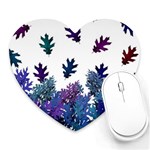 Blue Purple Leaves Heart Mousepads Front