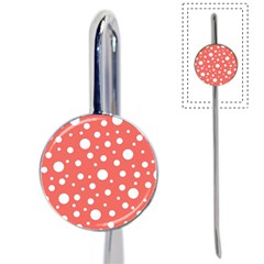 Polka Dot On Living Coral Book Mark by LoolyElzayat