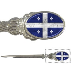 Flag Quebec Drapeau Grunge Fleur De Lys Blue And White Letter Opener by Quebec