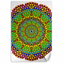 Tile Background Image Graphic Fractal Mandala Canvas 24  X 36  by Pakrebo