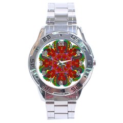 Mandala Fractal Graphic Design Stainless Steel Analogue Watch by Pakrebo