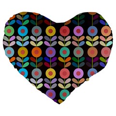 Zappwaits Flowers Large 19  Premium Heart Shape Cushions by zappwaits