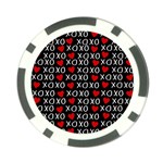 XO Valentines day pattern Poker Chip Card Guard Back