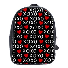 Xo Valentines Day Pattern School Bag (xl) by Valentinaart