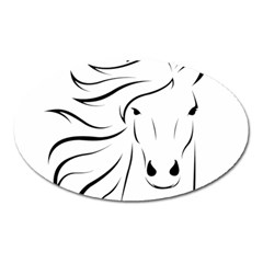 Animal Equine Face Horse Oval Magnet by Wegoenart