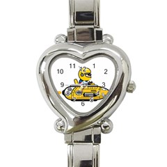 Cartoon Space Racer Galaxy Science Heart Italian Charm Watch by Wegoenart