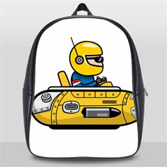 Cartoon Space Racer Galaxy Science School Bag (xl) by Wegoenart