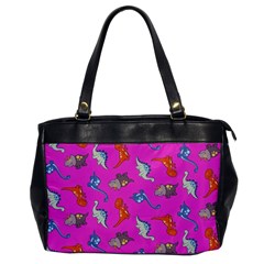 Dinosaurs - Fuchsia Oversize Office Handbag by WensdaiAmbrose