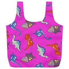 Dinosaurs - Fuchsia Full Print Recycle Bag (xl) by WensdaiAmbrose