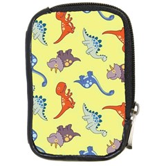 Dinosaurs - Yellow Finch Compact Camera Leather Case by WensdaiAmbrose