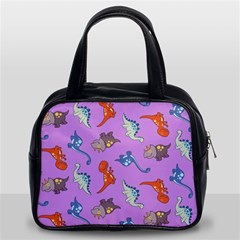 Dinosaurs - Violet Classic Handbag (two Sides) by WensdaiAmbrose