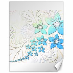 Flowers Background Leaf Leaves Blue Canvas 12  X 16  by Mariart