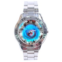 Abstract Kaleidoscope Pattern Stainless Steel Analogue Watch by Pakrebo