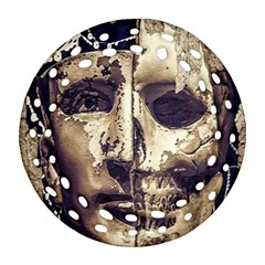 Creepy Photo Collage Artwork Round Filigree Ornament (two Sides) by dflcprintsclothing