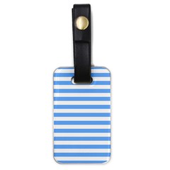 Blue Stripes Luggage Tags (one Side)  by snowwhitegirl