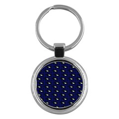 Eyes Blue Plaid Key Chains (round)  by snowwhitegirl