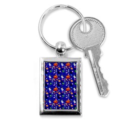 Halloween Treats Pattern Blue Key Chains (rectangle)  by snowwhitegirl