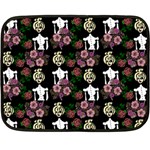 Victorian Girl Black Double Sided Fleece Blanket (Mini)  35 x27  Blanket Back