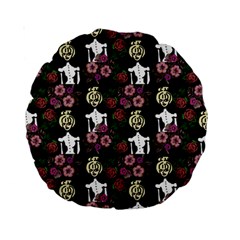 Victorian Girl Black Standard 15  Premium Round Cushions by snowwhitegirl