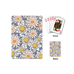 Vintage White Flowers Playing Cards (mini) by snowwhitegirl