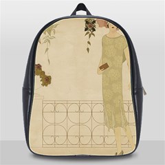 Flapper Lady Vintage School Bag (xl) by snowwhitegirl