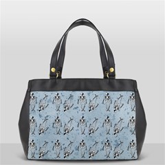 Skeleton Blue Background Oversize Office Handbag (2 Sides) by snowwhitegirl