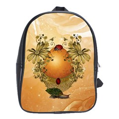 Wonderful Easter Egg With Flowers And Snail School Bag (xl) by FantasyWorld7