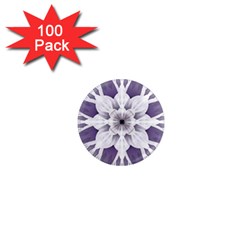 Fractal Floral Pattern Decorative 1  Mini Magnets (100 Pack)  by Pakrebo