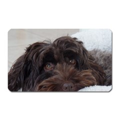 Laying In Dog Bed Magnet (rectangular) by pauchesstore