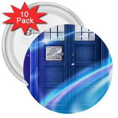 Tardis Space 3  Buttons (10 Pack)  by Sudhe