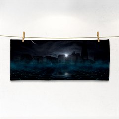 Skyline Night Star Sky Moon Sickle Hand Towel by Sudhe