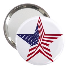 A Star With An American Flag Pattern 3  Handbag Mirrors by Sudhe