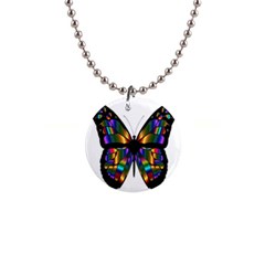 Abstract Animal Art Butterfly 1  Button Necklace by Sudhe