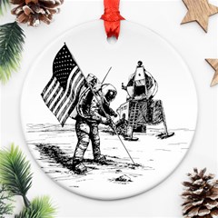 Apollo Moon Landing Nasa Usa Ornament (round) by Sudhe