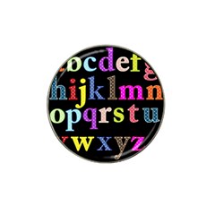 Alphabet Letters Colorful Polka Dots Letters In Lower Case Hat Clip Ball Marker (4 Pack) by Sudhe