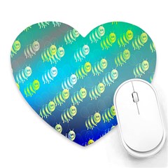 Animal Nature Cartoon Wild Wildlife Wild Life Heart Mousepads by Sudhe